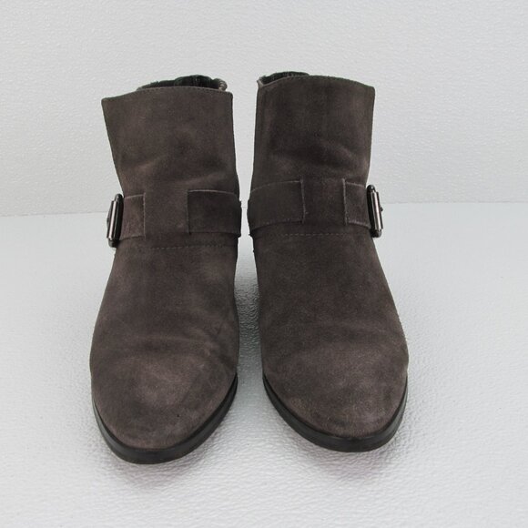 Aquatalia Foster Dark Gray Suede Ankle Booties 8.5 - Picture 6 of 11